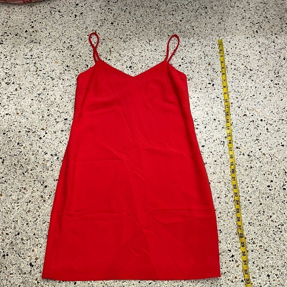 Trina Turk coral red spaghetti strap mini dress lined small s